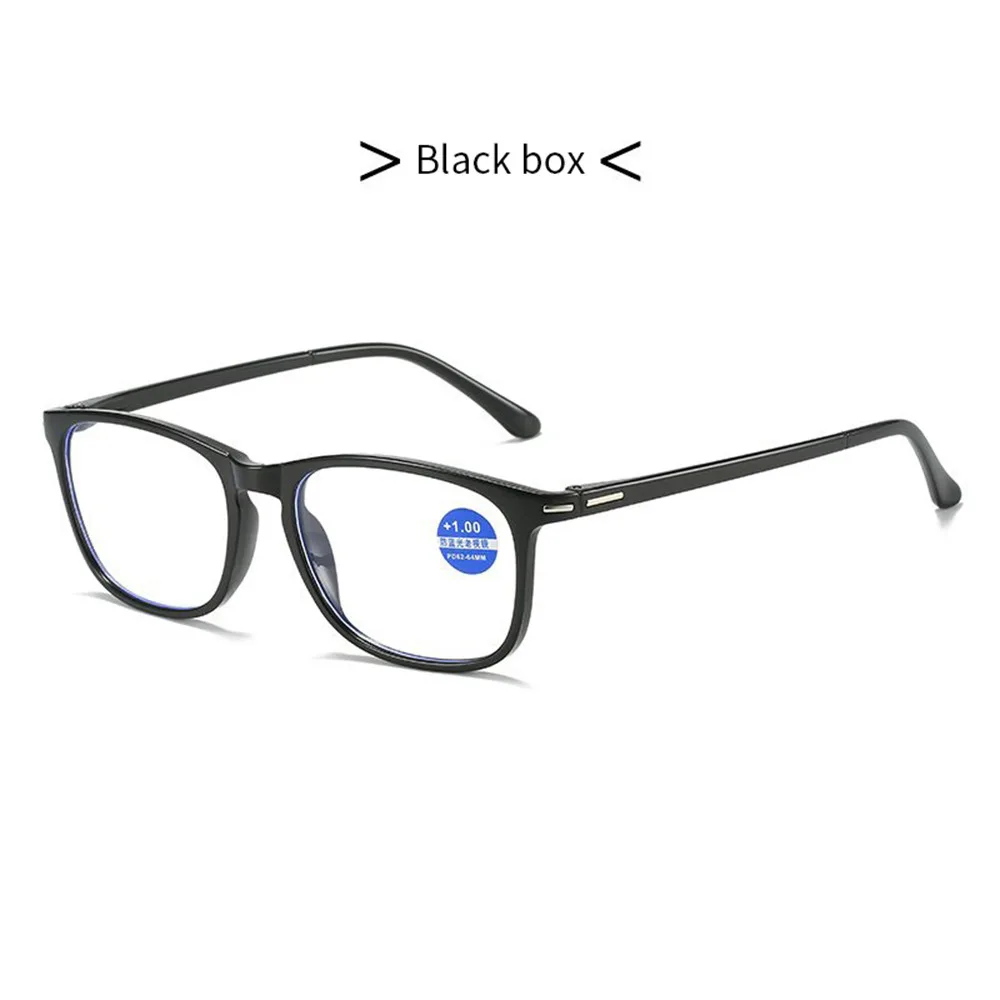 Elbru 0+1+1.5+2+2.5+3+3.5+4 Anti Blue Light Reading Glasses Women Men Presbyopic Eyeglasses Square PC Frame Reading Eyewear