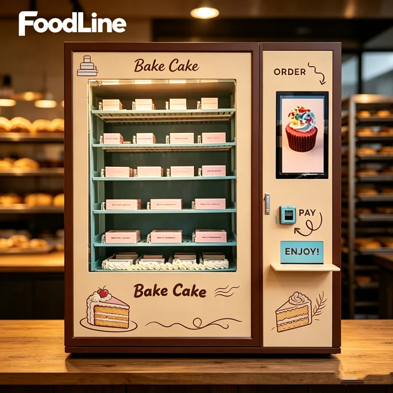 Cake Vending Machine Cupcake Salad Dispenser Bill QR Pay Airport Terminal Shop Customized