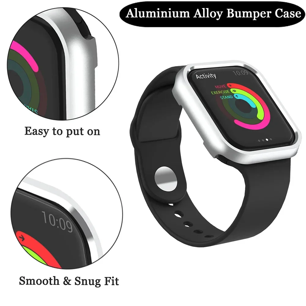 Bingkai pelindung logam ringan untuk iWatch seri 9 8 7 6 5 4 SE casing Aloi aluminium untuk penutup jam tangan Apple 40mm 41mm 44mm 45mm