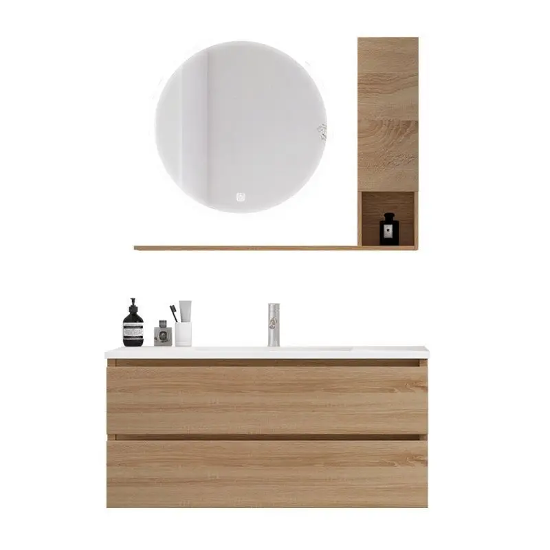Combinación de mueble de baño nórdico, lavabo de cerámica integrado minimalista moderno, lavabo de manos, juego de lavabo de inodoro