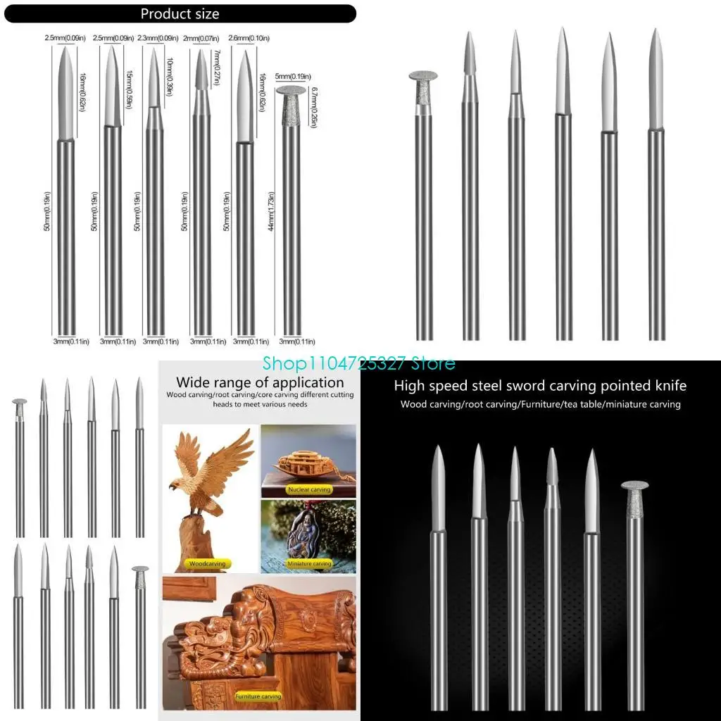 

D8KF 6Pcs Carving Gouge Woodworking Hand Chisels Carving Cutter