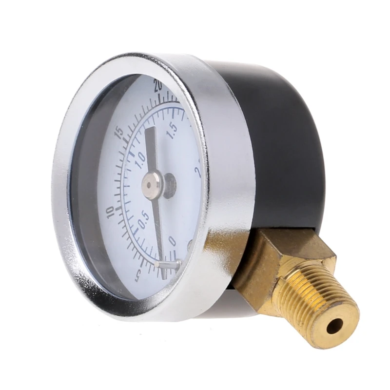 Upgrade Pressure Gauge with Metal Frame Back Mount 1/8