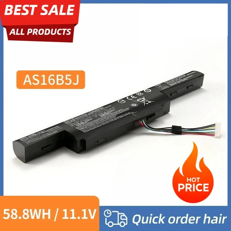 

AS16B5J AS16B8J 5600mAh Laptop Replacement Battery For Acer Aspire E5-575G-53VG 3ICR19/66-2 Free1Years Warranty