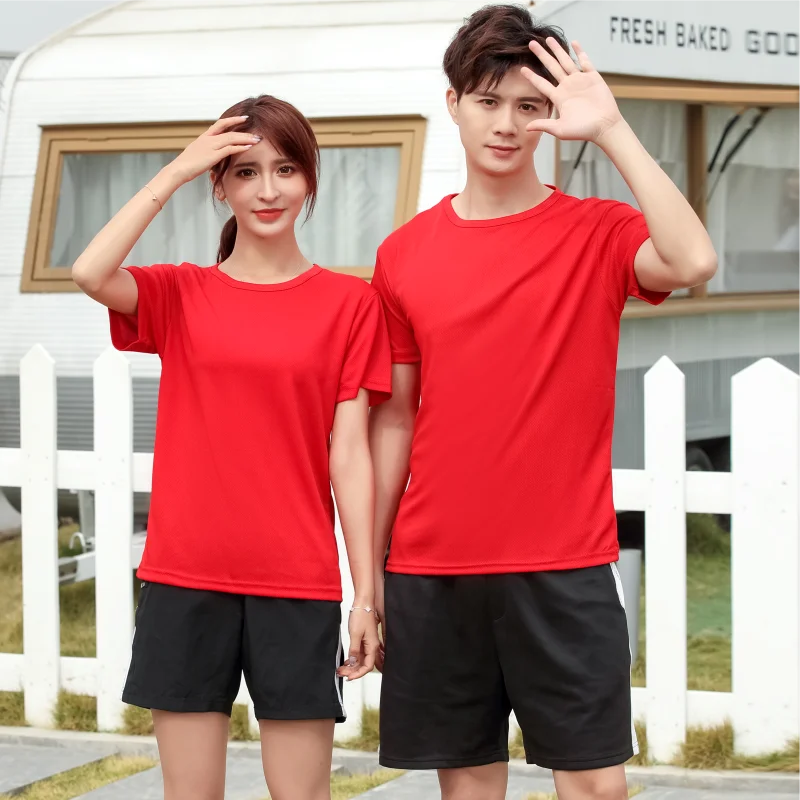 ELIKE Cheap Quick-Drying Breathable Sports T Shirt Custom Logo Embroidery Printed Personal Group Design Summer Men And Women Top