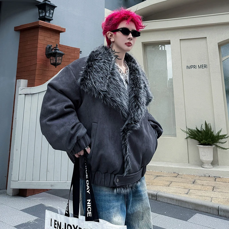 LUZHEN 2025 зимнее новое утолщенное теплое стеганое пальто с подкладкой из искусственного меха, мужская стильная красивая уличная куртка-парка, мужская одежда JY5330