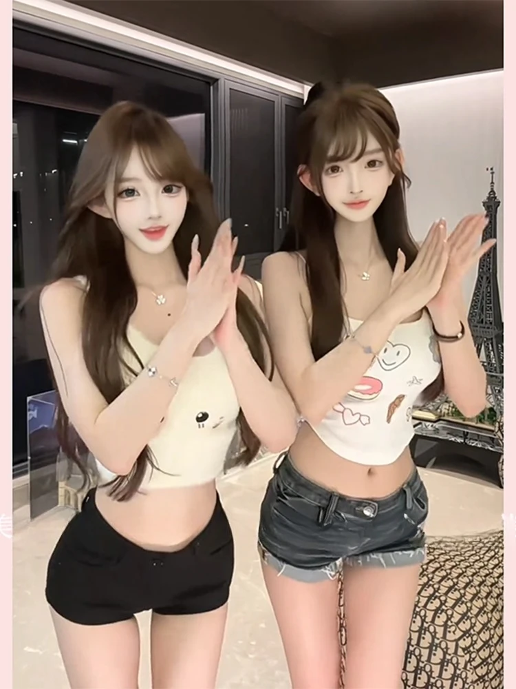 Aussie favoriete Lolita zoete pluizige haltertop, meisjes cami uit één stuk met ingebouwde bh, schattige pluche gewatteerde crop top MOYISU sexy T