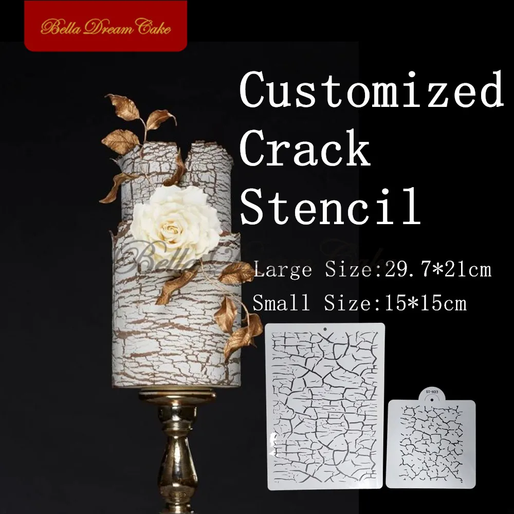 Crack Pattern Lace Cake Stencil PET Chocolate Cake Border Template DIY Royal Cream Mould Cake Decorating Tools Kitchen Bakeware