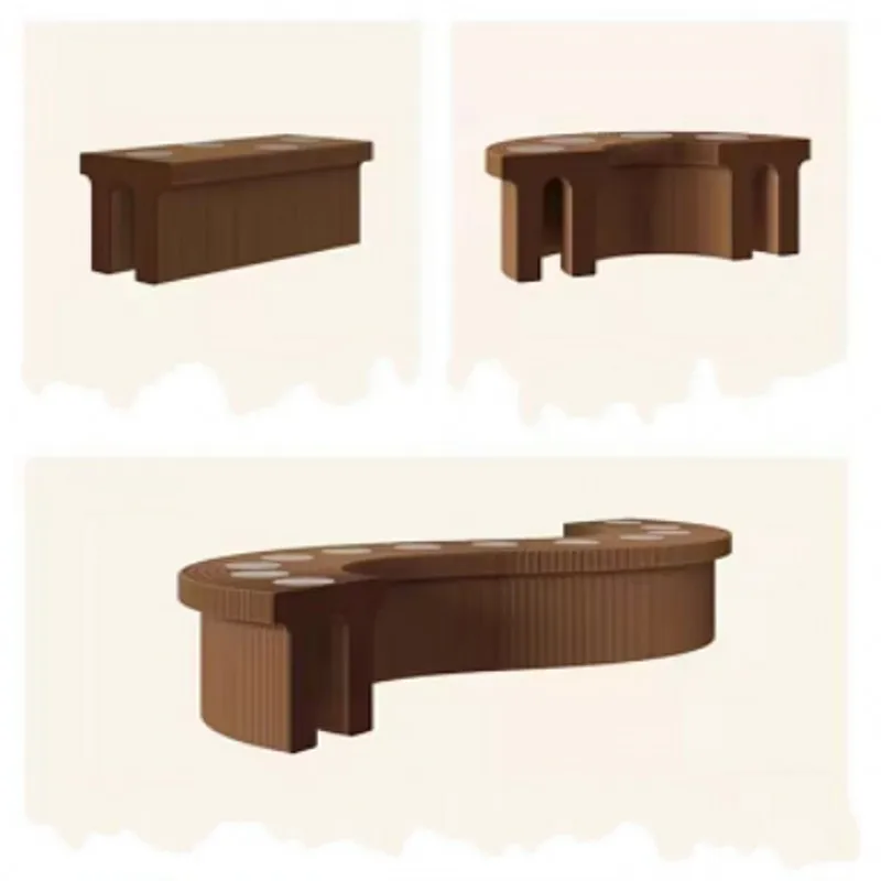 

Portable Versatile Organ Paper Folding Coffee Table Free Standing Shoe Display Rack Exhibition Hall Layout Supplies