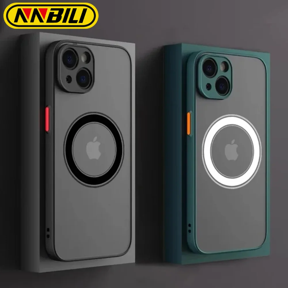 NNBILI Magnetic For  Wireless Charge Phone Case For iPhone 16 15 14 13 12 11 Pro Max Mini X XR XS 14 15Plus Shockproof  Cover