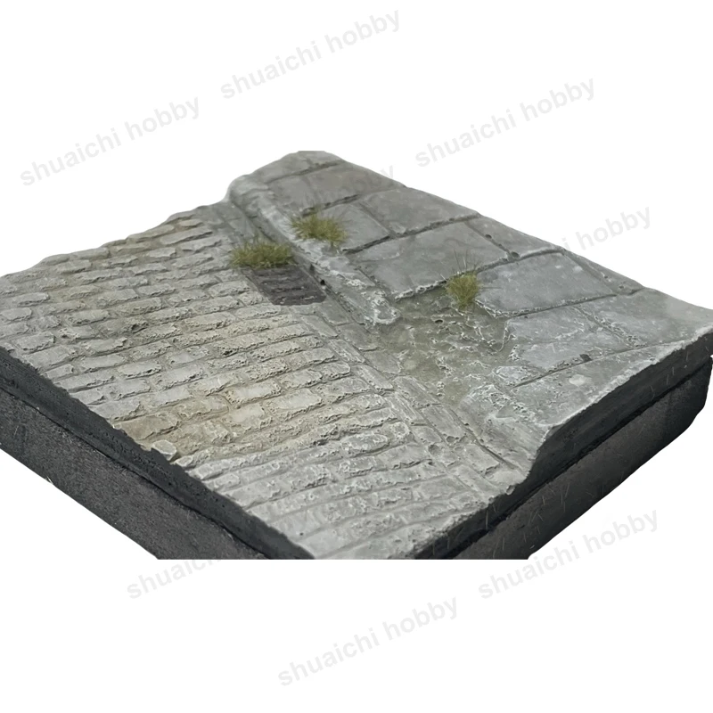 Modelo Base de escena de tierra de calle Diorama, escala 1/35, 8x8cm, mesa de arena pequeña, plataforma, escena de simulación, accesorio de disparo, 1 Uds.