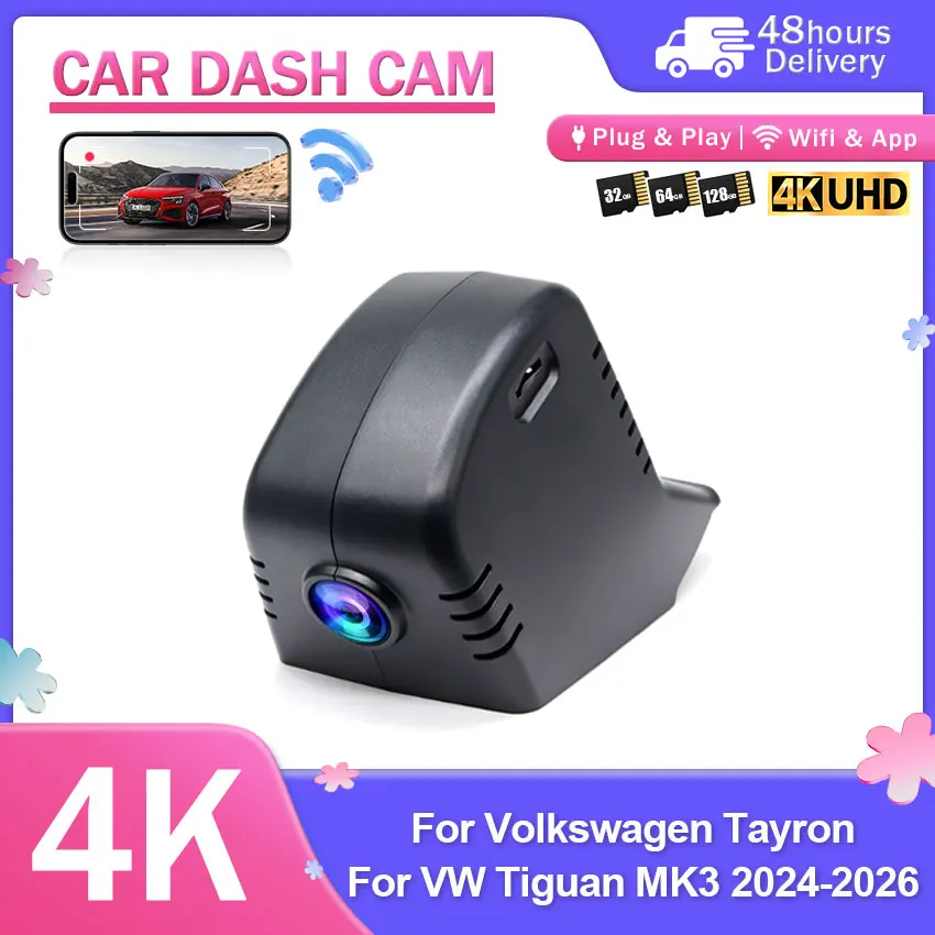 4K Plug and play Car Wifi DVR Dash Cam Camera For Cupra Leon 2025 2026 / Golf R MK8.5 2025 2026 / Cupra Formentor 2025 2026