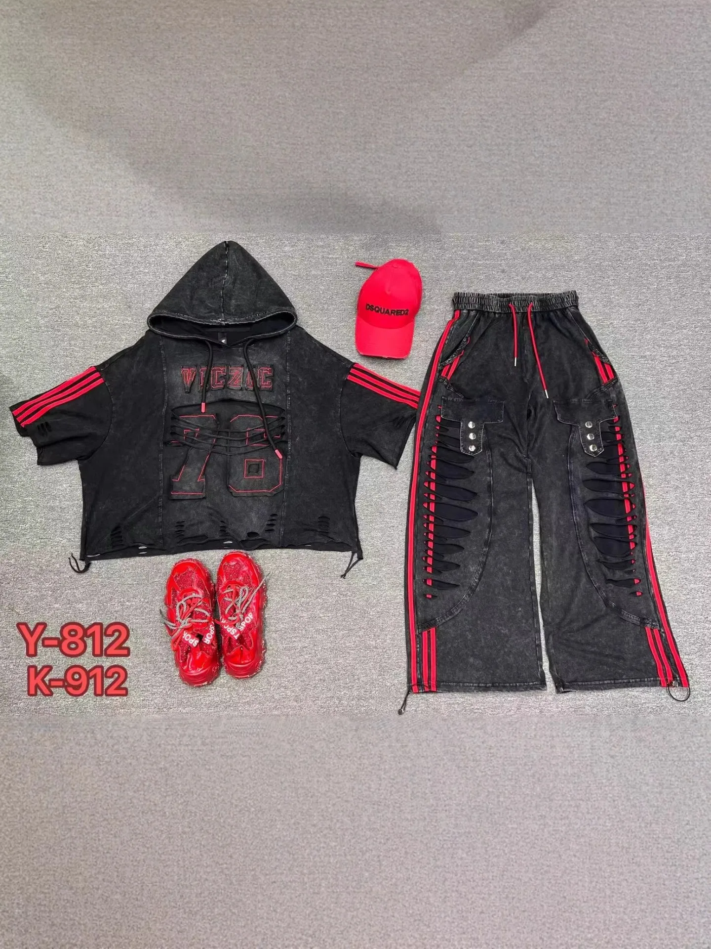 

Casual Embroidered Hole Design Women's Two-Piece Set Spring Summer New Style Button Design Striped Letter Cotton Straight Leg...