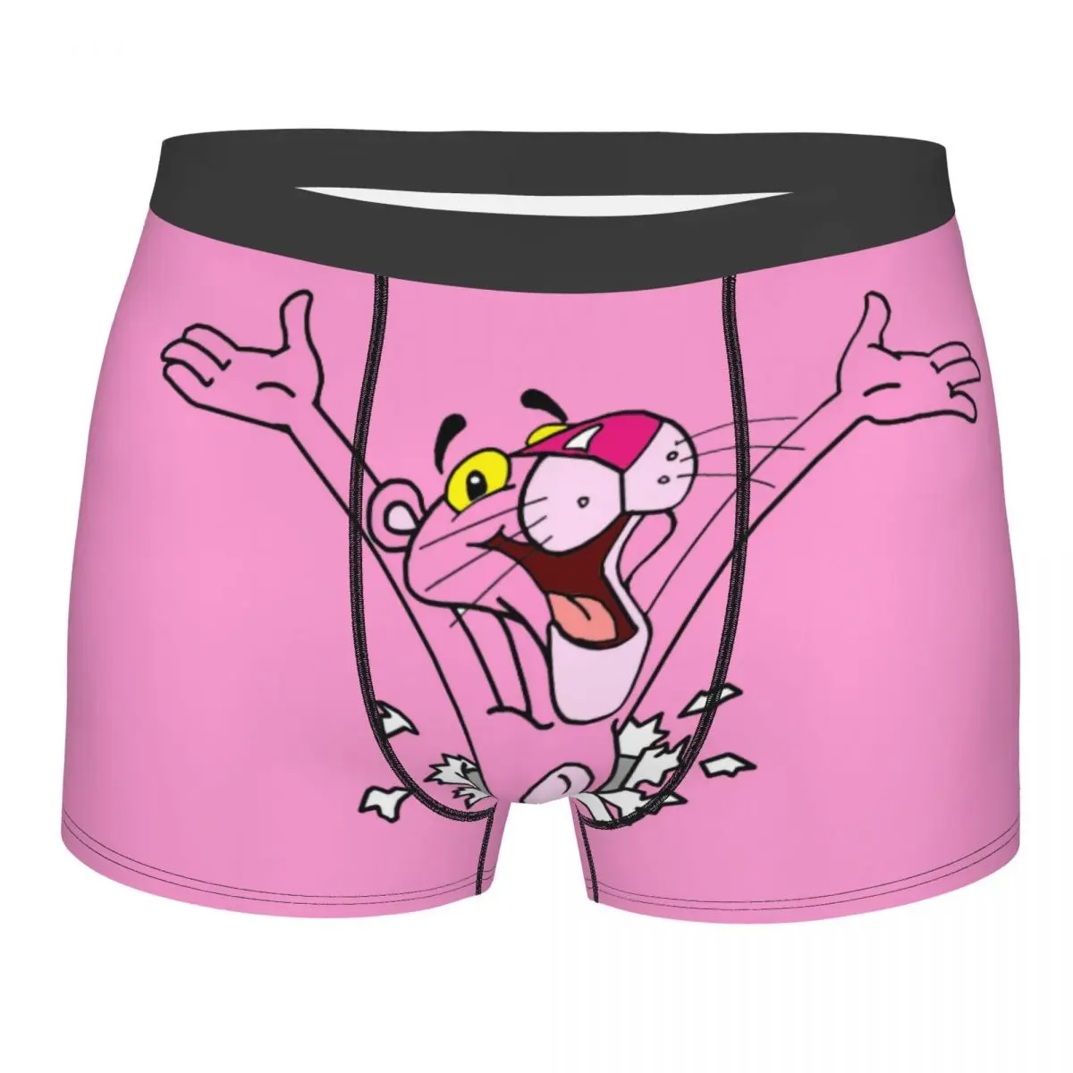 Custom Male Fashion Cute Panthers Cartoon Underwear Boxer Briefs Stretch Shorts Panties Underpants