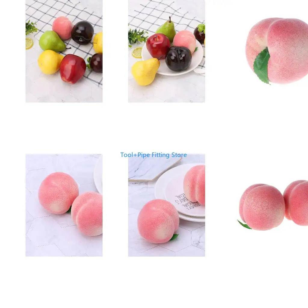 F92B Realistic Artificial Plastic Peach Fake Fruit Display Decorative C
