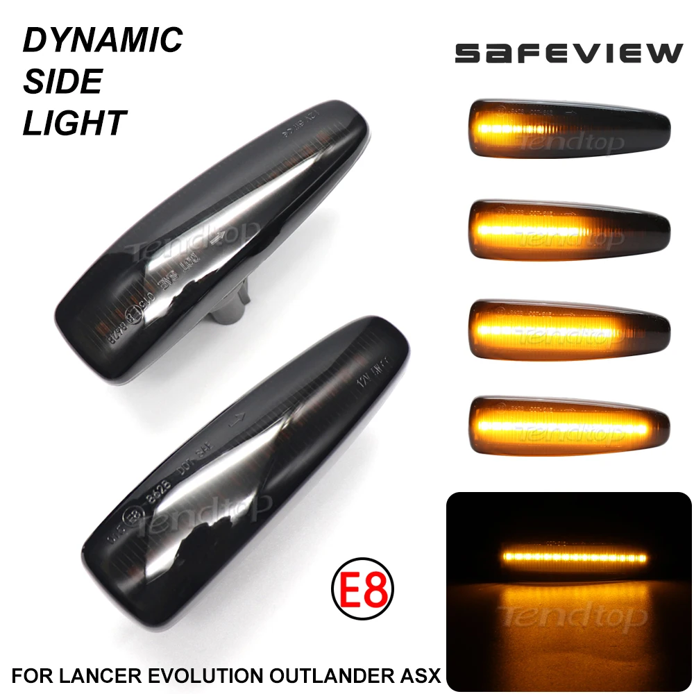 Dynamic LED Turn Signal Repeater Sequential Light Flashing Side Marker Lamp For Mistubishi Outlander Sport Mirage Sport Lancer