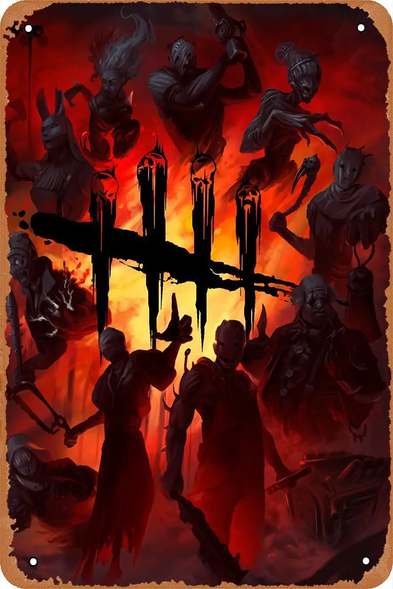 Dead by Daylight Game Poster Vintage Look Metal Sign for Cafe Bar Man Cave Garage Home Wall Art Decor Gift Retro Tin-tin sign