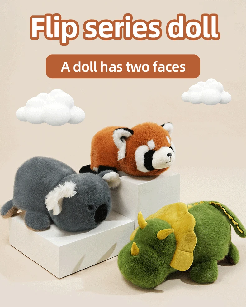 

25/40 см плюшевые игрушки для животных, очаровательные шлепанцы, енот, панда, динозавр, коала, плюшевые игрушки-трансформеры