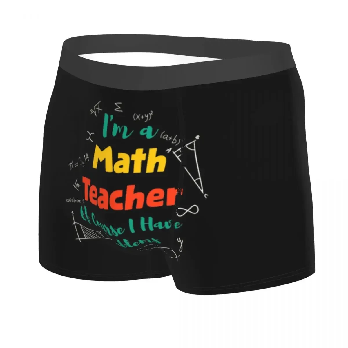 Sexy Male Cool I'm A Math Teacher Of Course I Have Problems Underwear Mathematician Boxer Briefs Men Shorts Panties Underpants