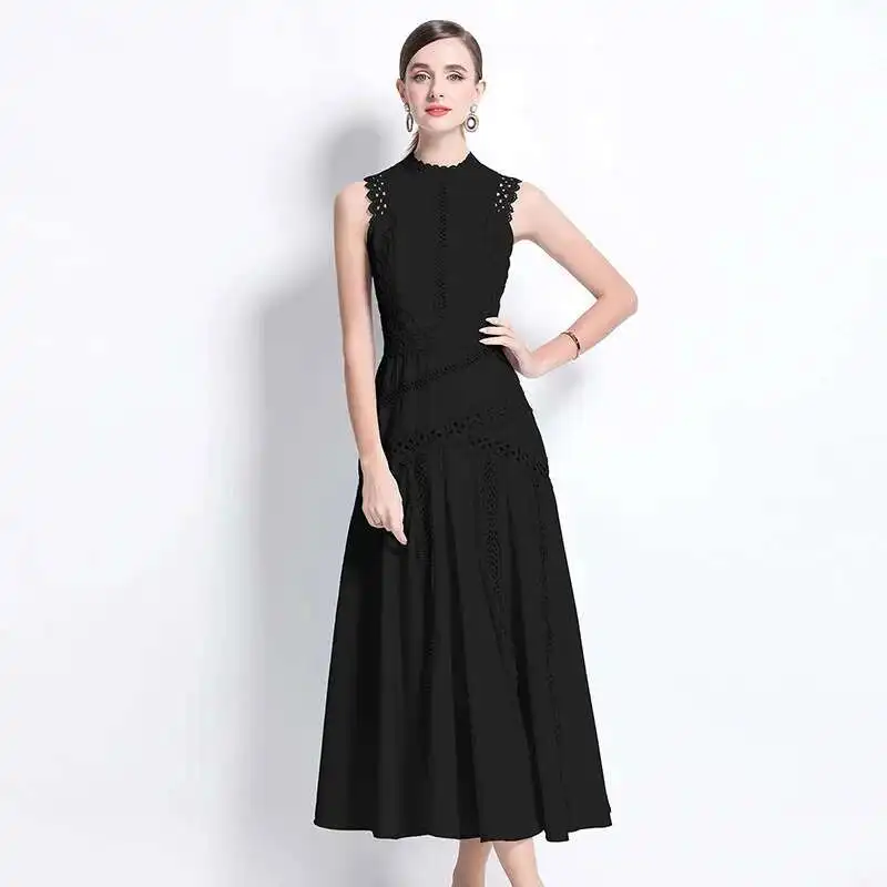 ジャマリオ-女性の花の刺繍メッシュチュールドレス、ホリデーフリル、プロムドレス、中空アウト、エレガント、ヴィンテージ、デザイナー、夏、新しい、2024