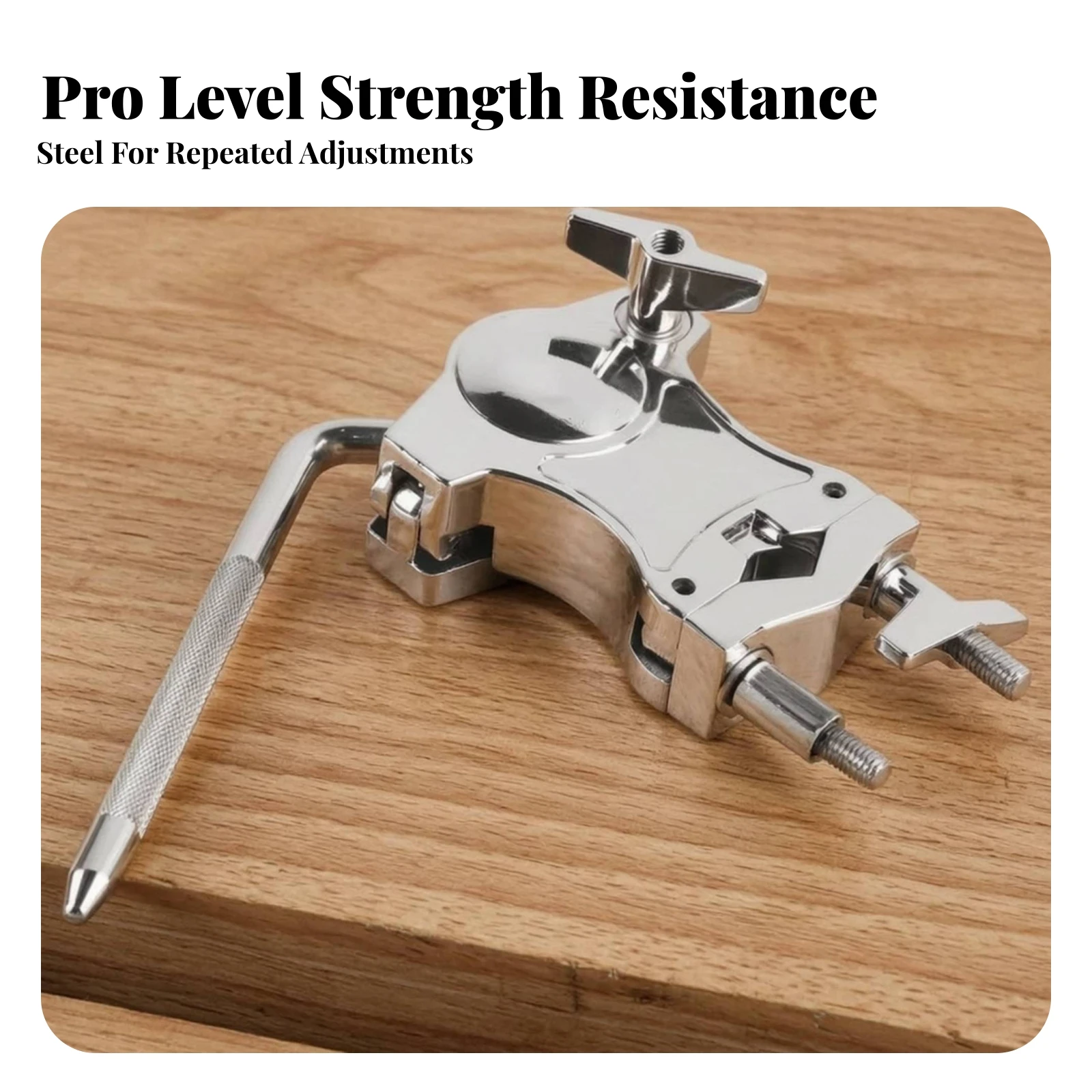 Tom Clamp with Rod 360-Degree Adjustable Tom Mounting Clamp Hardware Multi-Directional Rotatable for Drummers