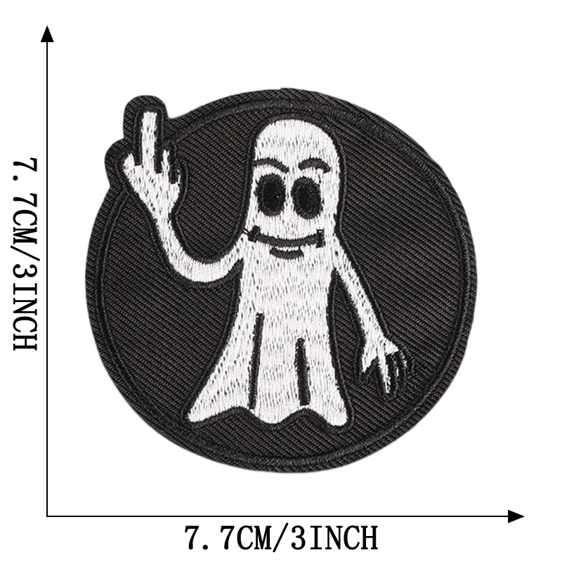 Patch Thermo collant Rock Punk Feuer Blitz Schädel für Kleidung Eisen auf Puffer Jacke Designer gestickte Nähen Abzeichen Rucksack a – Detail 14