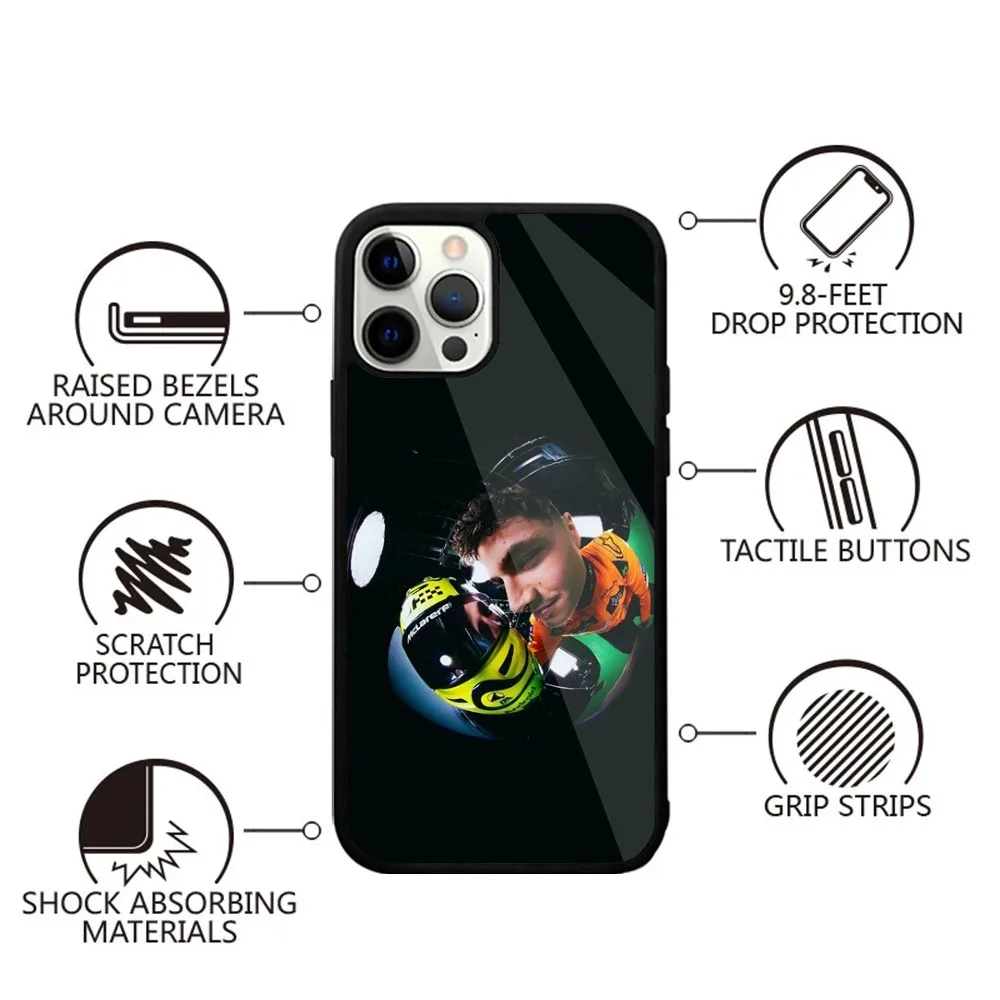 F1 L-Lando Norris Phone Case Strong Magnetic For IPhone 16,15,14,13,Pro,Max,Plus,11,12,Mini For Magsafe Wireless Charging