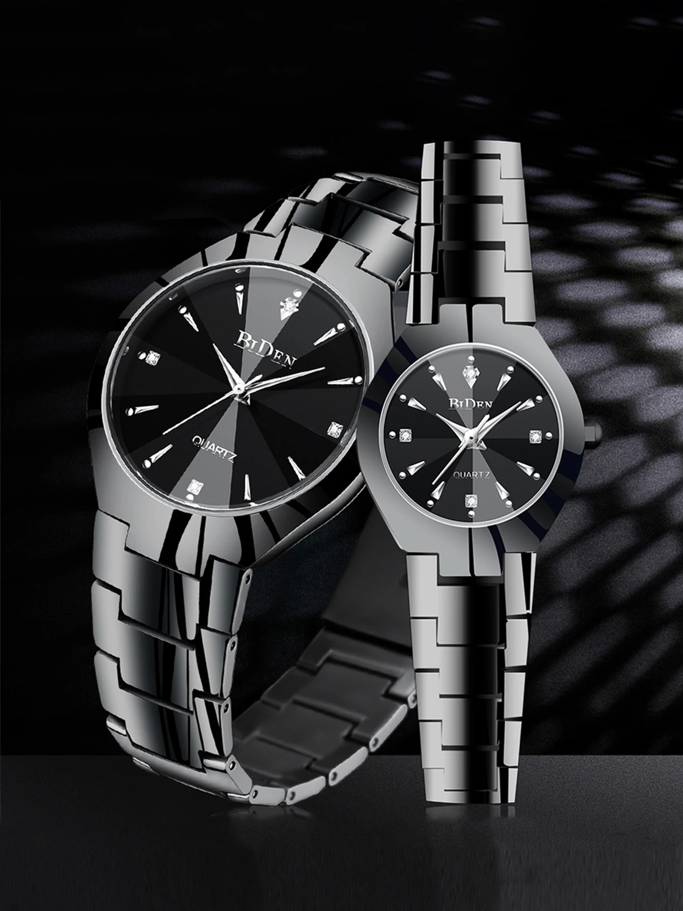 BIDEN Couple Watch 30M Waterproof Quartz Watch Fashion Casual Watch Valentine's Day Gift Gift Gift Exquisite Watch Box