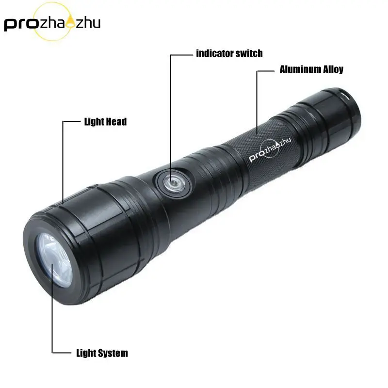 Focus Zoom Diving Flashlight 1600 Lumen Aluminum Alloy IP68 100M Underwater 18650 USB-C Charging Scuba Diving Light