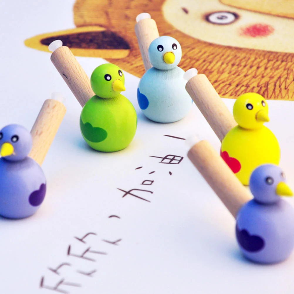 6 PCS Wooden Bird Whistle Children Toy Baby Educational Toys Animal Plaything Kids