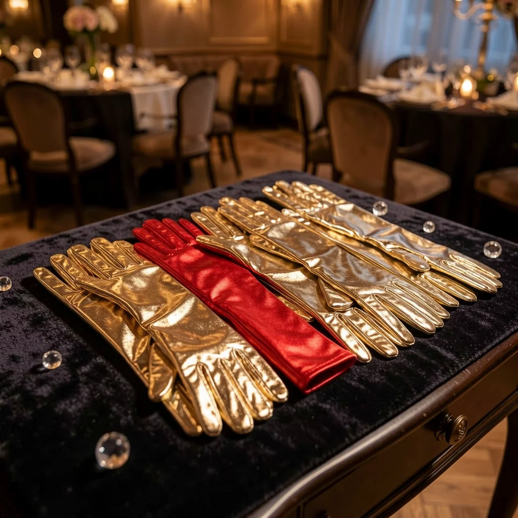 Stage Performance Gloves Patent Leather Elastic Gloves Costume Gloves Long For Party Holiday Event Sun