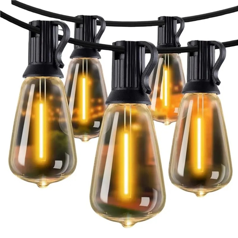 Y42A-Solar String Lights With Remote Control, Waterproof For Outdoor Use, Solar-Powered Patio Lights Featuring LED Bulbs For Yar