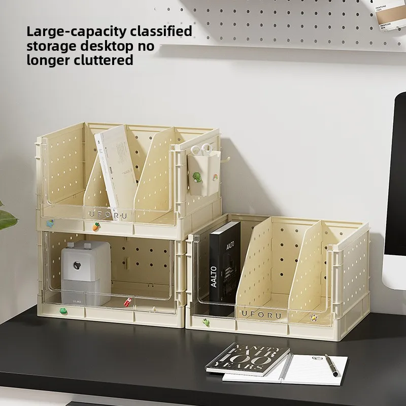 

2026 Office Desktop Multifunctional Bookshelf Shelf Shelf Under Table Hole Board Storage Box Student Home Dormitory