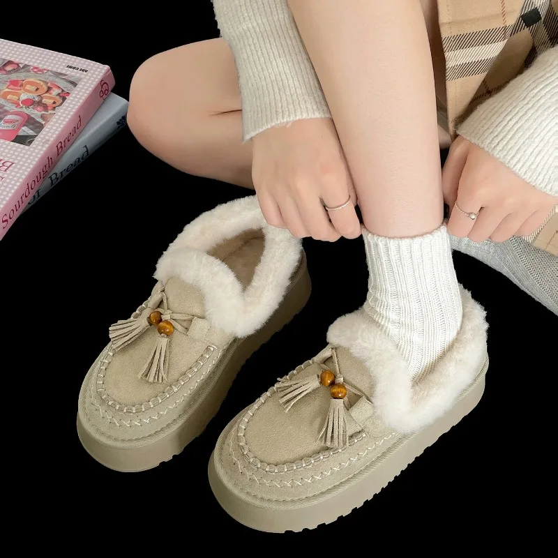 

Winter Women's Platform Snow Boots Fashionable Comfort Thick-soled Fleece-lined for Warm Cotton Shoes for Women Zapatos De Mujer