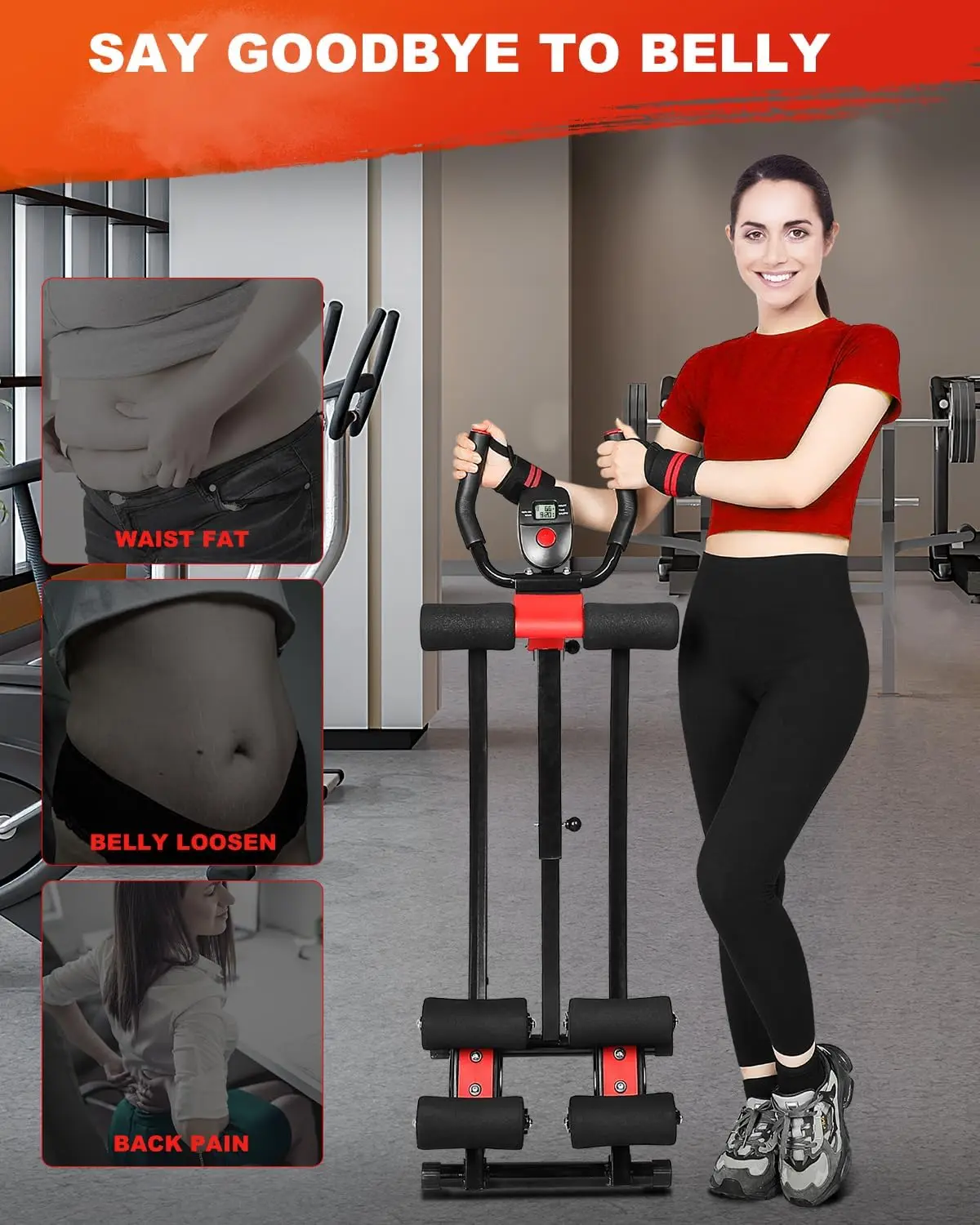 Ab Machine for Home Gym, Adjustable Foldable Equipment, Core Workout