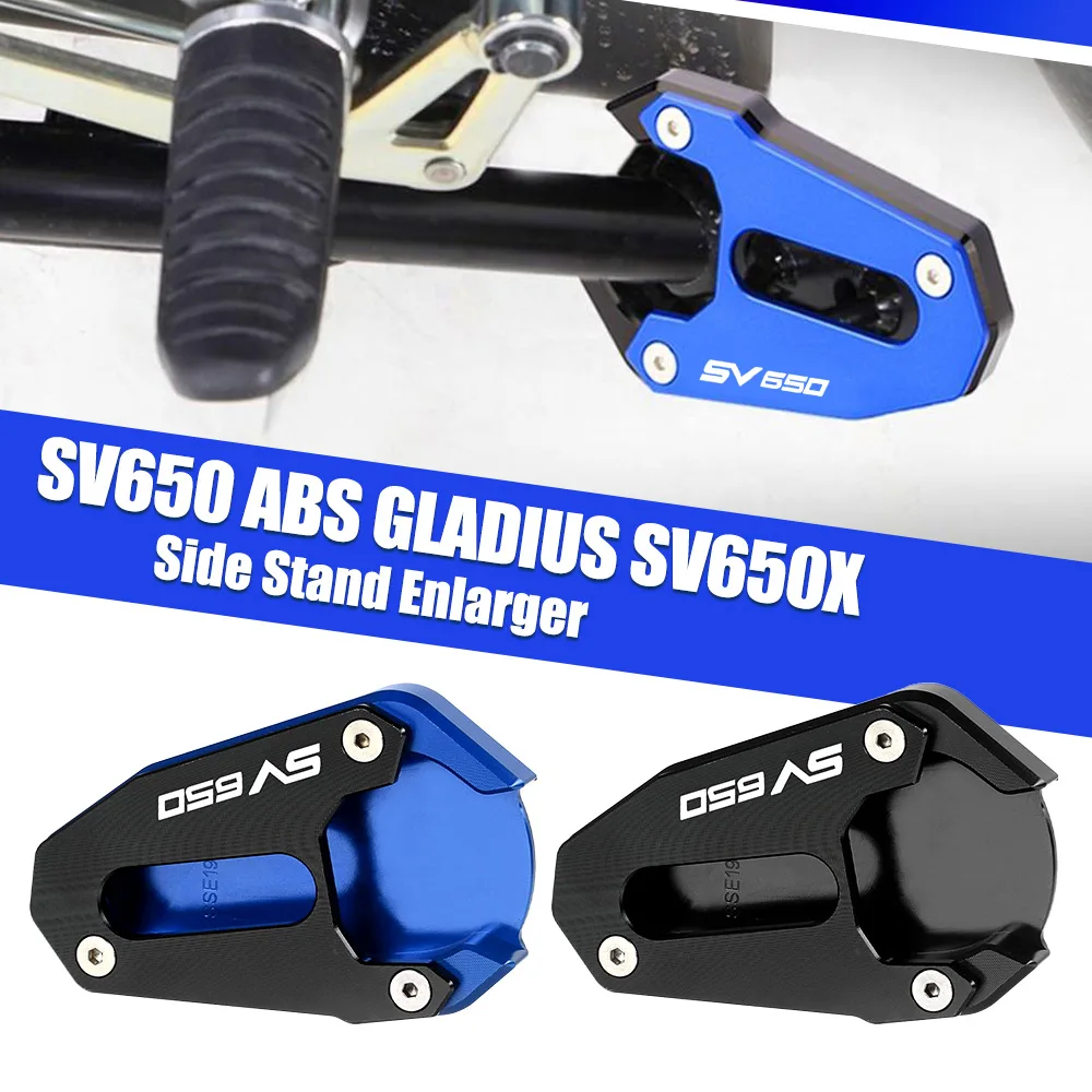 

Motorcycle Accessories For SUZUKI SV650 ABS Gladius SV650X 2009-2023 Kickstand Foot Side Stand Extension Support Plate Enlarge