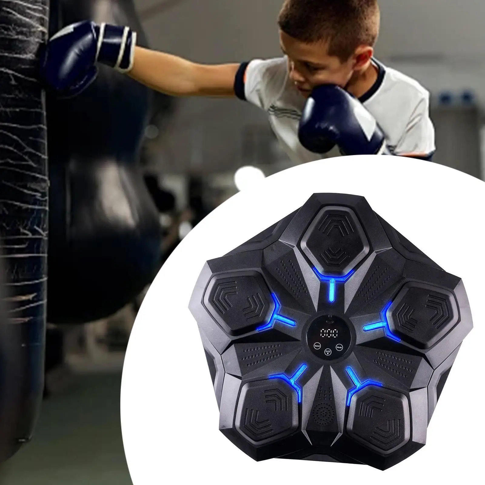 Music Boxing Machine Wall Mounted Lighted for Adults Kids Music Boxing Target for Exercise Kickboxing Fitness Practice Taekwondo