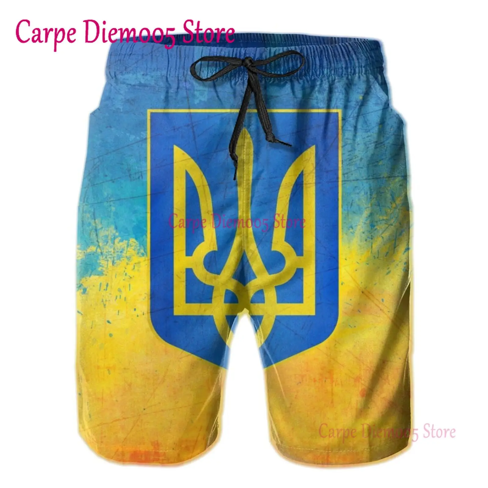 Ukraine Fashion Men\'s Shorts Beach Pants Surf Shorts Quick-Drying Swimming Trunks