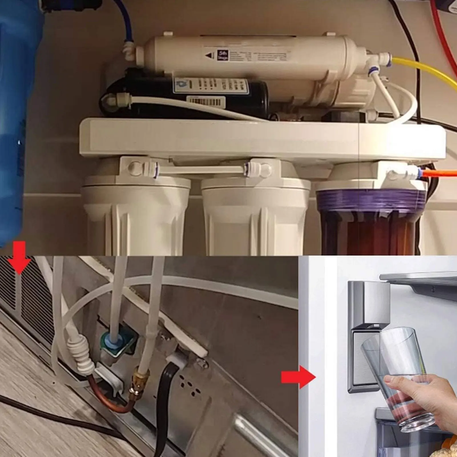 Fridge Water Inlet Line Connection Set Easy To Install 1/4in Tubing Anti Aging Refrigerator Water Line Kit for Coffee Machine