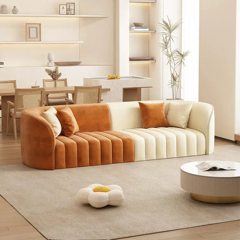 Small Flat Simple Luxury Living Room Sofa Creative Double Three Person Fabric Sofa