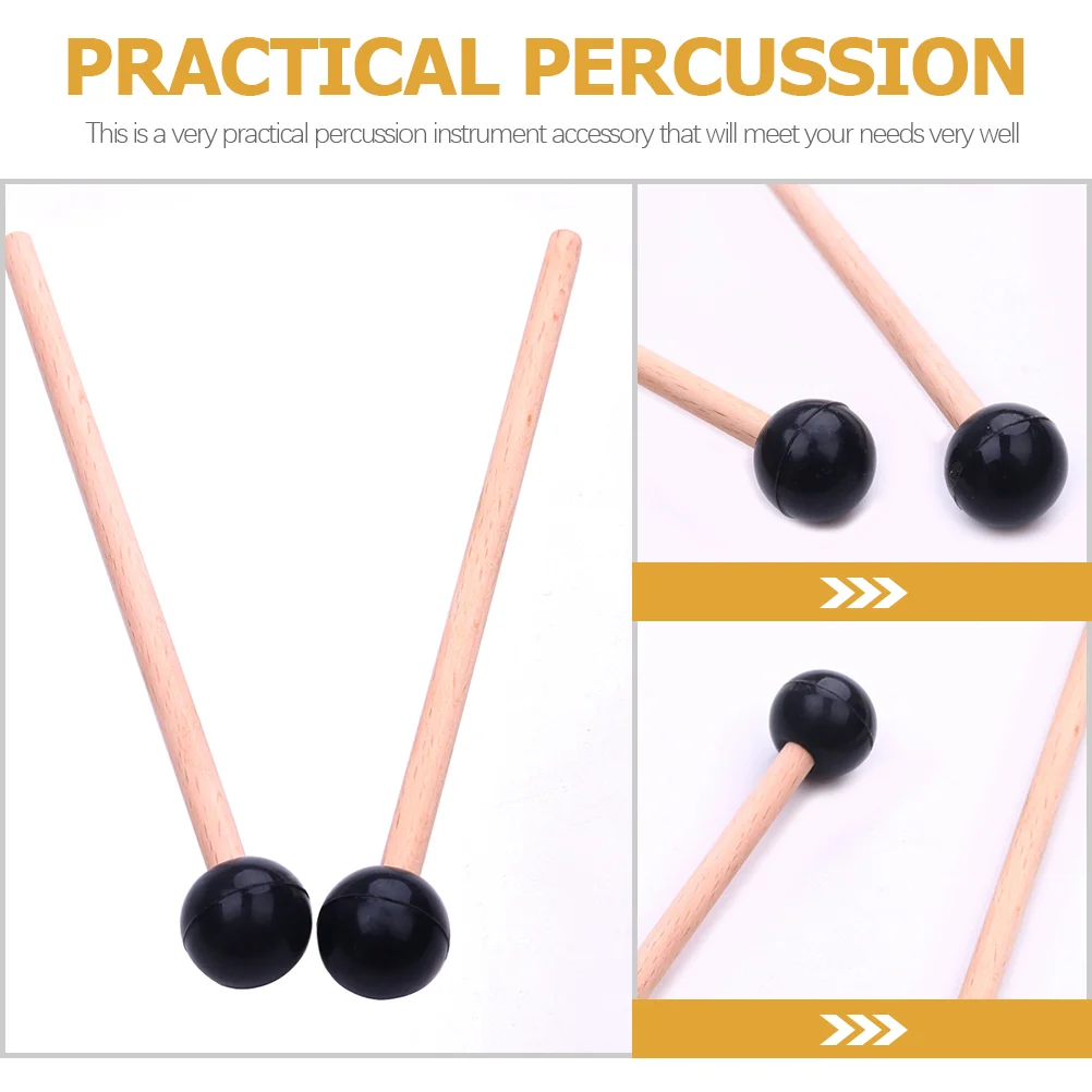 2 Pcs Ethereal Drum Hammer Simple Marimba Xylophone Percussion Sticks Wooden Drumstick Instrument Solid Tongue Mallets Prime