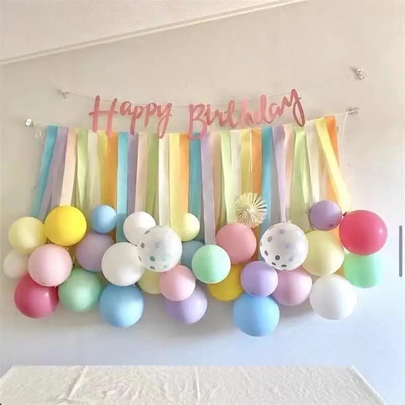 3pcs/set Rainbow Crepe Paper Streamers for Wedding Birthday Party Backdrop Decoration Colorful Paper Crepe Garland Ribbon Decor