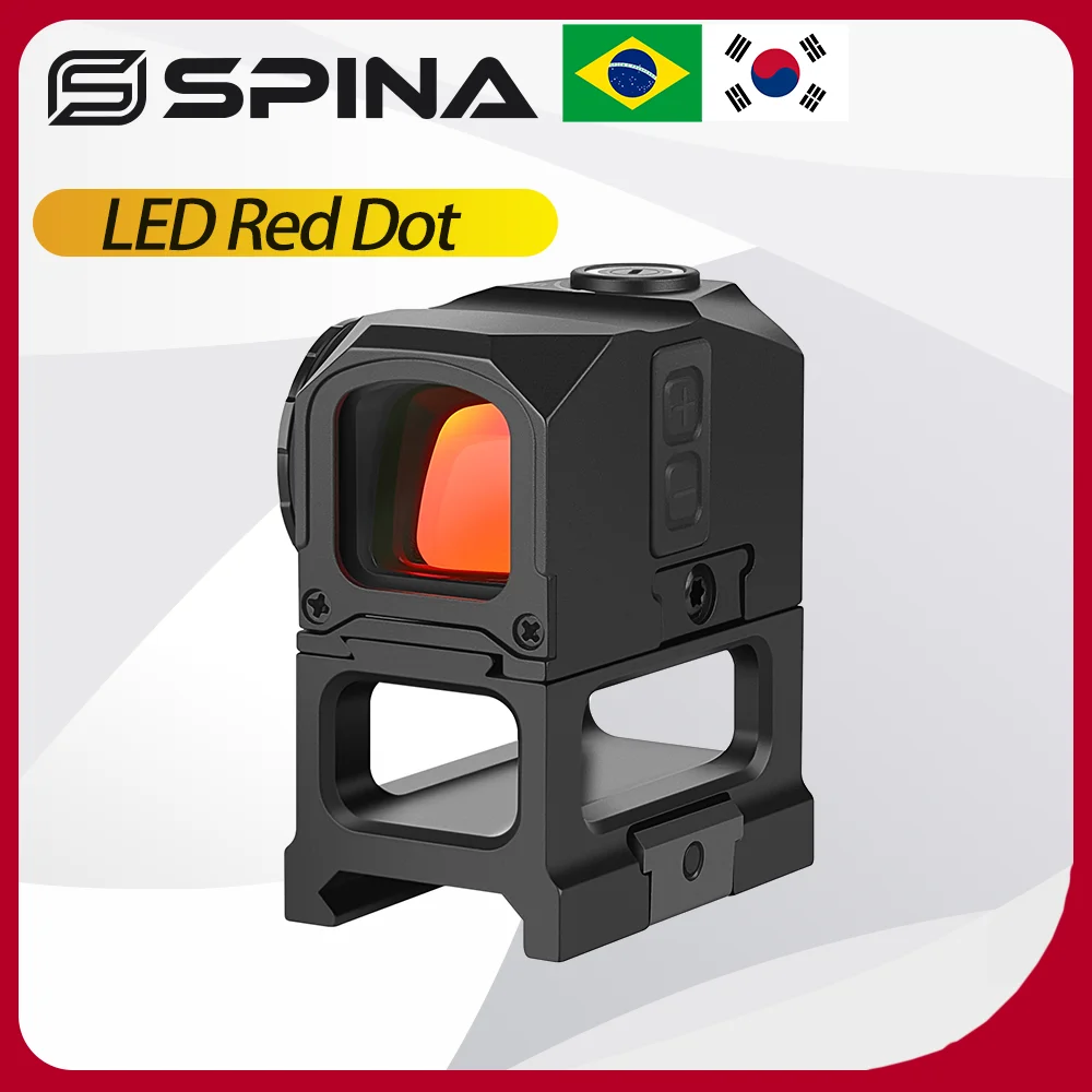 SPINA Tactical Hunting HD 3MOA Riser Hight Mount Waterproof Red Dot Sight LED Lighting  Red Dot