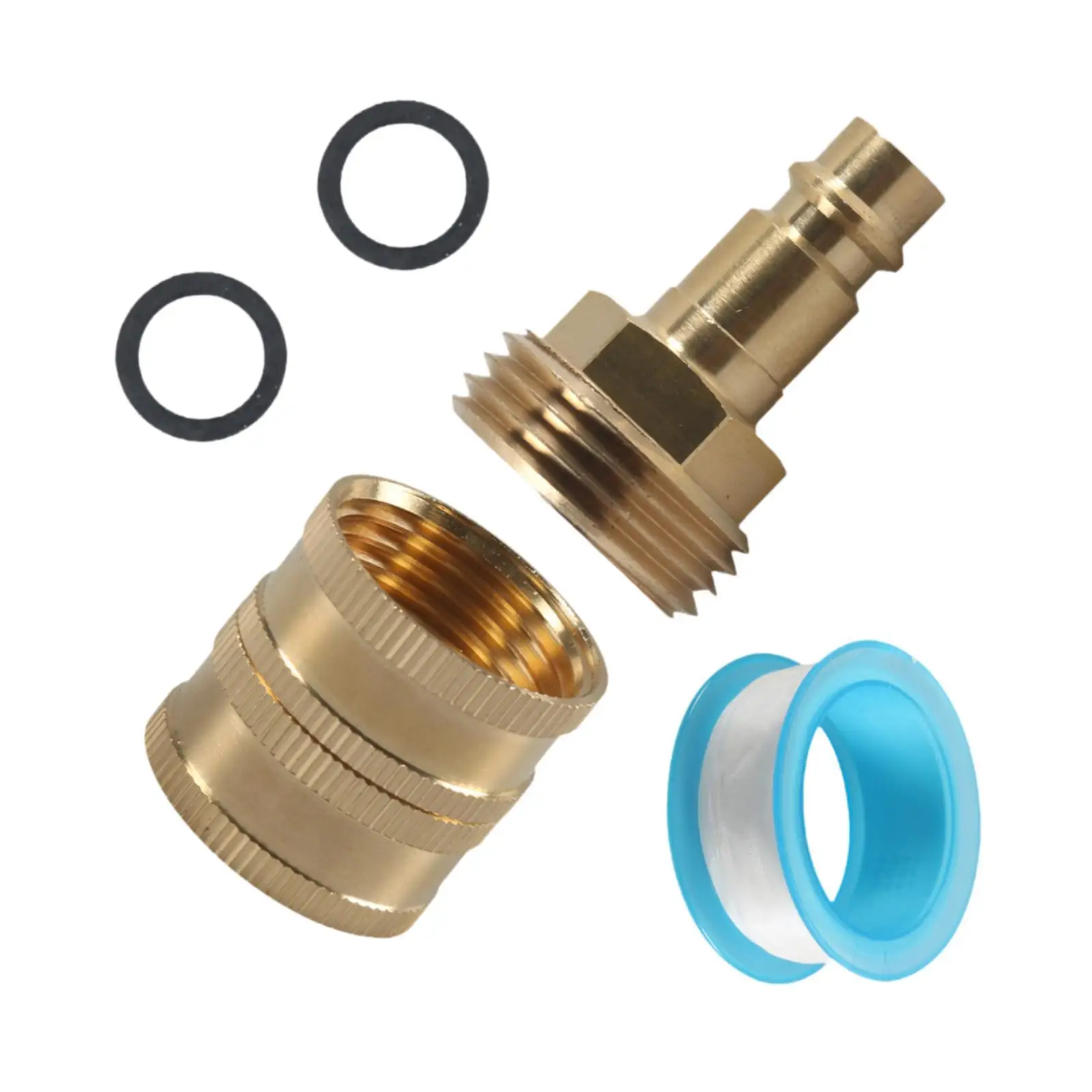 RV Spray Port Quick Connect Heavy Duty Pipe Fittings Sturdy Easy to Install PF247007 High Performance Brass RV Quick Connector