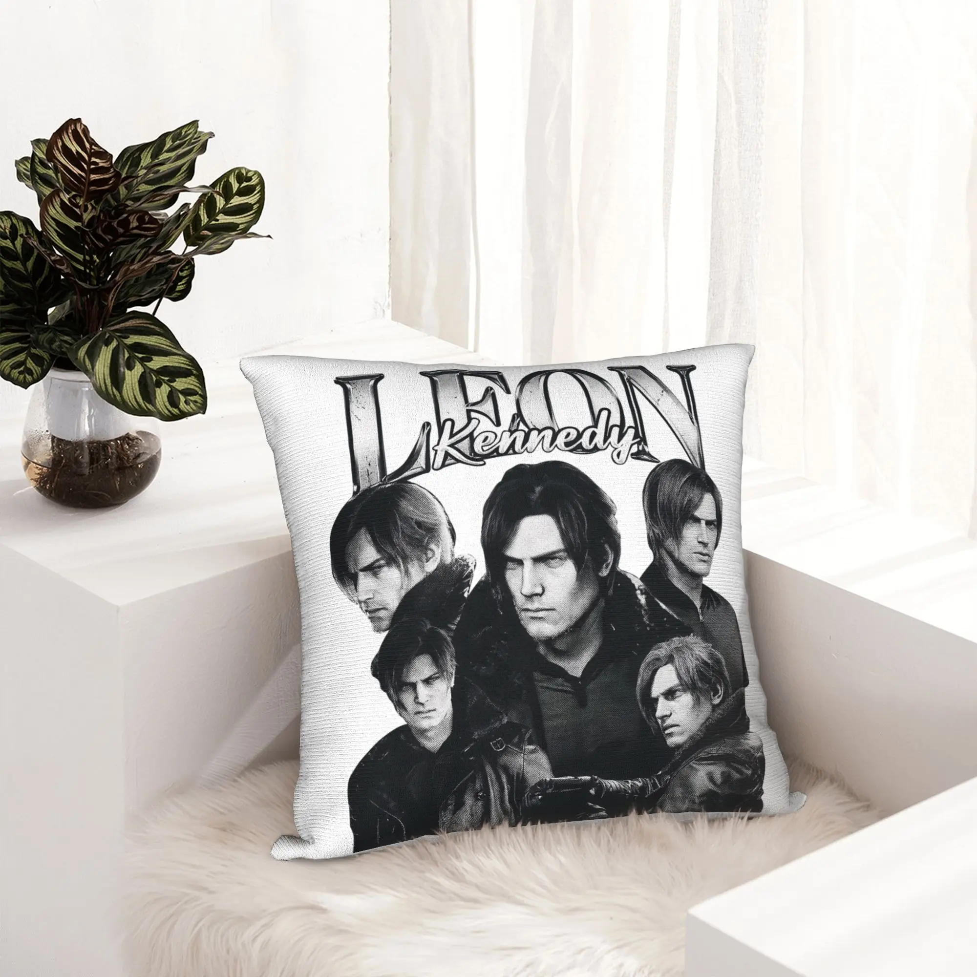 Leon S. Kennedy Pillowcase Printing Fabric Cushion Cover Decor  Pillow Case Cover Seater Dropshipping 45X45cm