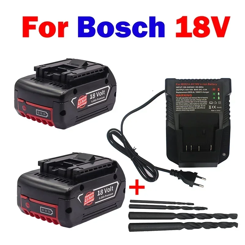 

18V 5.0ah/6.0ah Rechargeable Li-ion Battery for Bosch 18V Power Tool Backup 6000mah Portable Replacement BAT609 Indicator Light