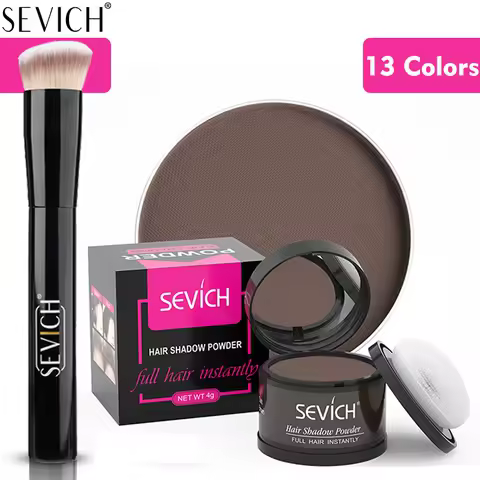 SEVICH Hairline Shadow Powder With Brush Water Sweat Resistant Hair Loss Concealer Bald Spot Concealing Hair Powder Women Men