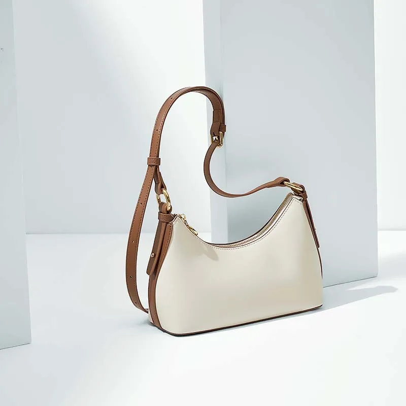 Sac en cuir véritable Dumpling pour femme, sac à bandoulière simple, décontracté et minimaliste, style coréen, nouveau