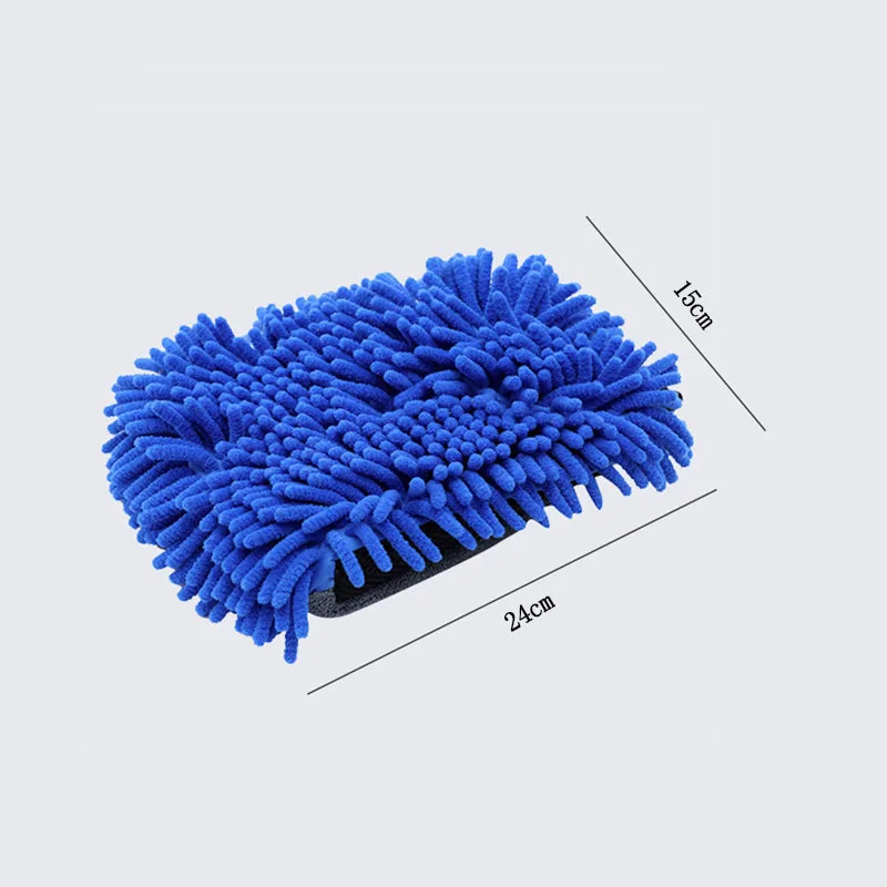 1Pcs Thick Car Wash Gloves Chenille Soft Mesh Back Double-faced Glove Towel Auto Detailing Brush Microfiber Car Cleaning Tools