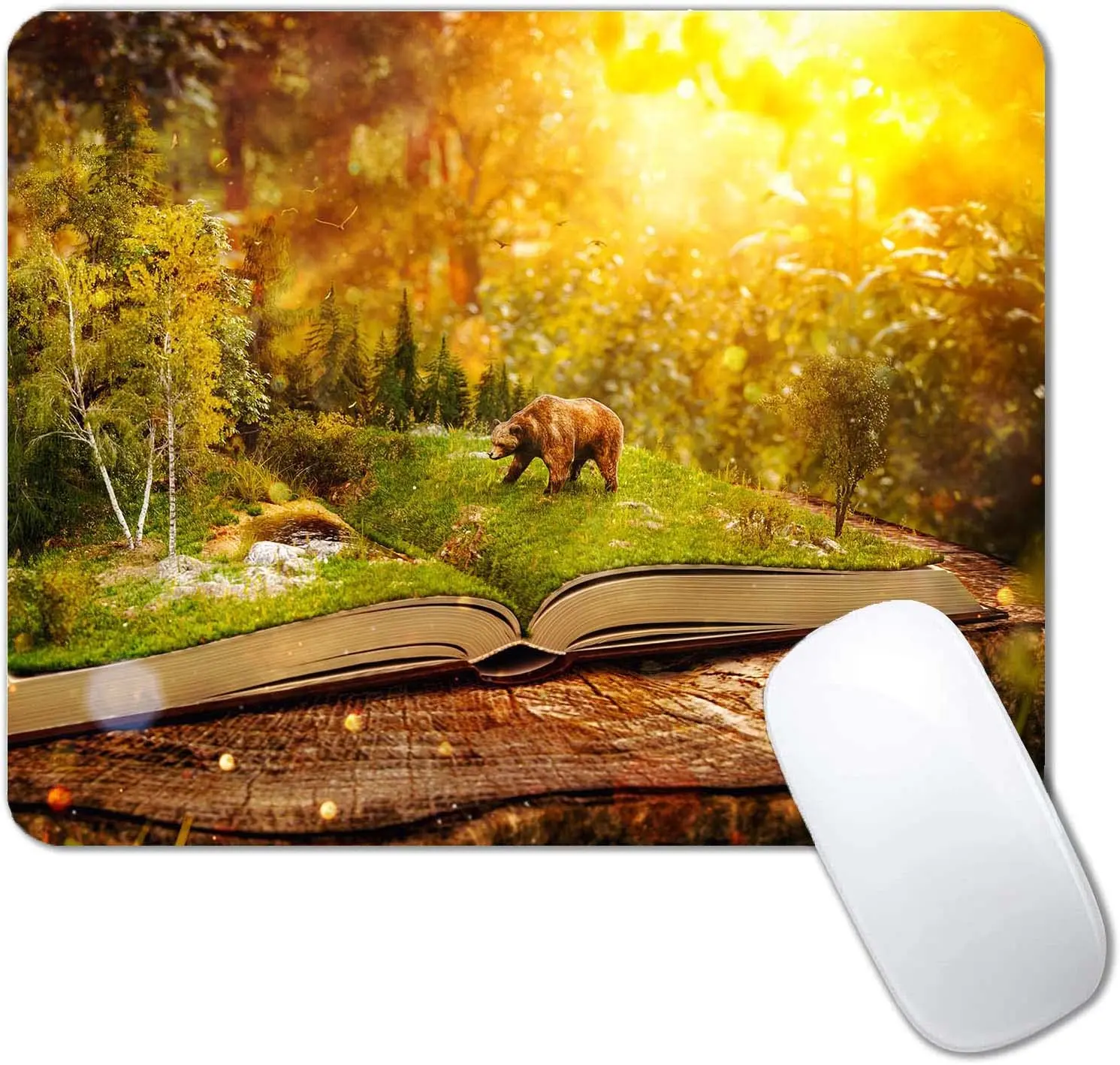 High Quality Vintage Bear Art Design Printing Lock Edge Mousepad Gamer Mouse Mat Keyboard Mats Desk Pad 22x18cm For Computer