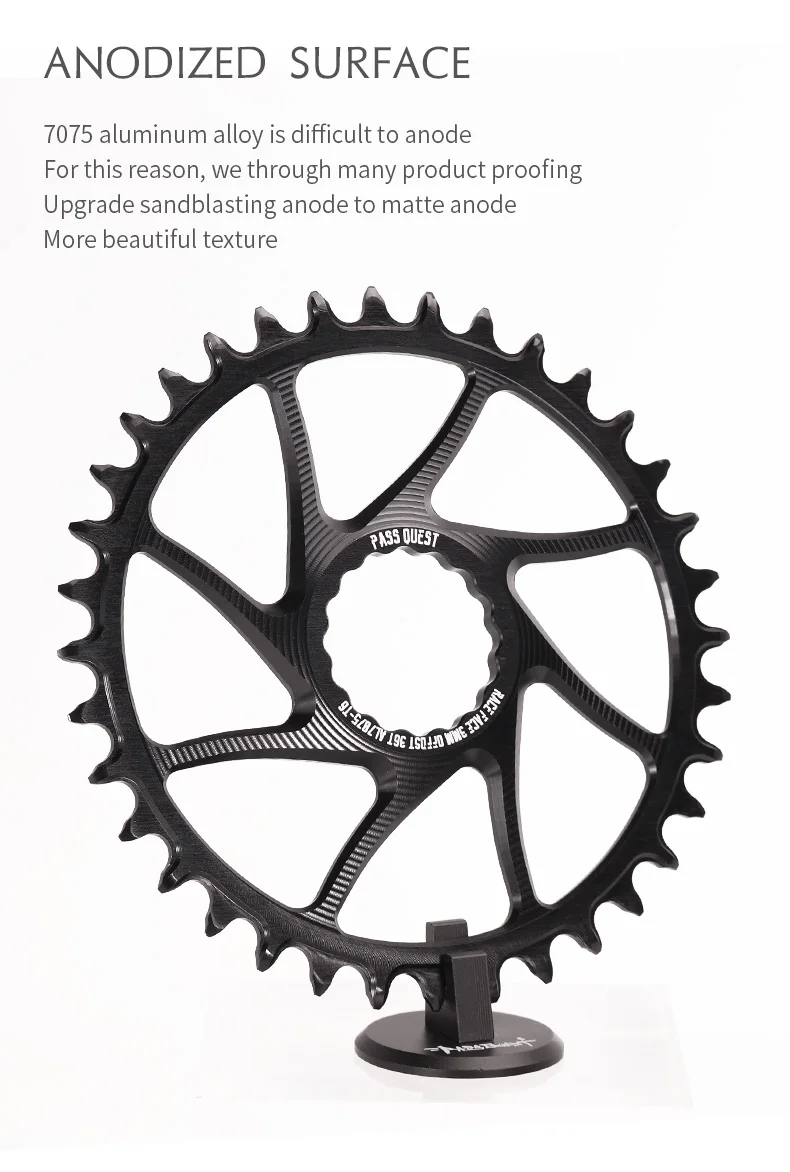 PASS QUEST Schmale Breite Kettenblätter für RACEFACE RF Next SL Sixc Atlas Serie Direktmontage-Kettenblätter Versatz 3mm Silber und Schwarz – Detail 6